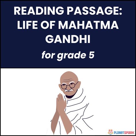 Class 5 Reading Passage on Life of Mahatma Gandhi | PlanetSpark