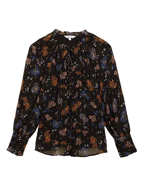 Buy Floral Tie Neck Long Sleeve Blouse at Marks & Spencer
