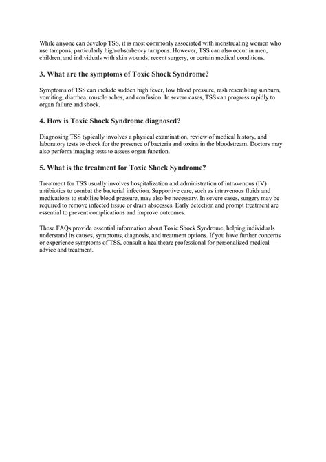 Toxic Shock Syndrome: Causes, Symptoms, and Treatment | The Lifesciences Magazine | PDF