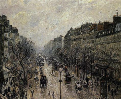 Boulevard Montmartre Foggy Morning (1897) by Camille Pissarro – Artchive