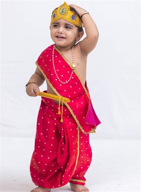 Little Krishna's Janmashtami Combo - Scarlet Red – Soyara Ethnics Studio