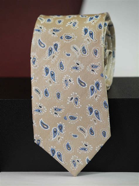 Cream Paisley Woven Silk Necktie