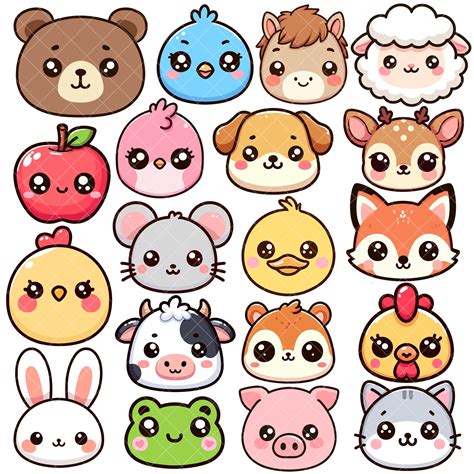Kawaii Sofey Onlyfans Leaked Forest And Farm Animals Png Bundle Etsy Canada Cute Easy Drawings Cute