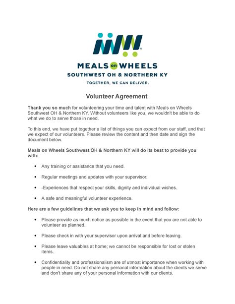 653347 volunteer agreement uc - Volunteer Agreement Thank you so much for volunteering your time ...