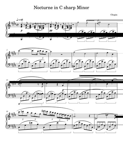 La Partitura de Chopin Nocturne C Sharp Minor | Partituras.org