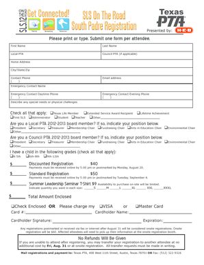 Fillable Online SLS.12 - Texas PTA Fax Email Print - pdfFiller