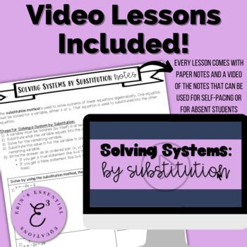 Image result for Solving Systems by Substitution Notes