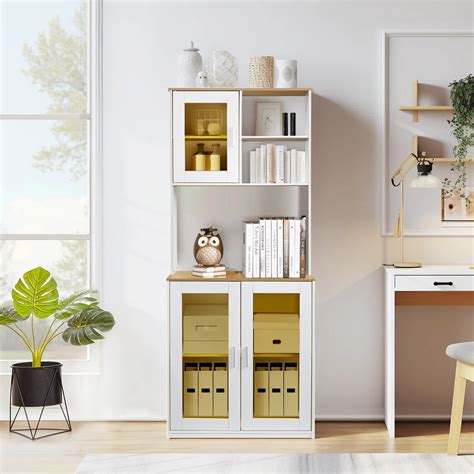 Microwave Stands: 71" Freestanding Kitchen Pantry Cabinet with Doors ...
