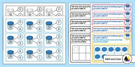 Kindergarten Number Bonds to 10 Modeling Dough Mats