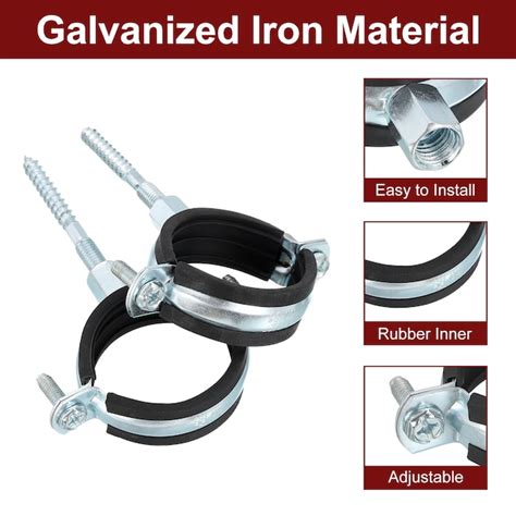 Unique Bargains 6pcs Adjustable Pipe Bracket Clamp 3/4inch(19mm) Wall ...
