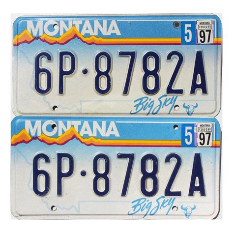 1997 Montana License Plates Pair #6P8782A | Collectors Pick
