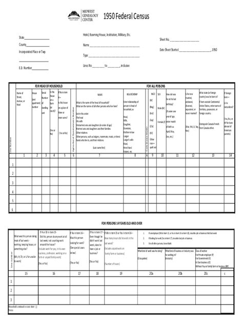 Fillable Online 1950 Federal Census Fillable Form Fax Email Print ...