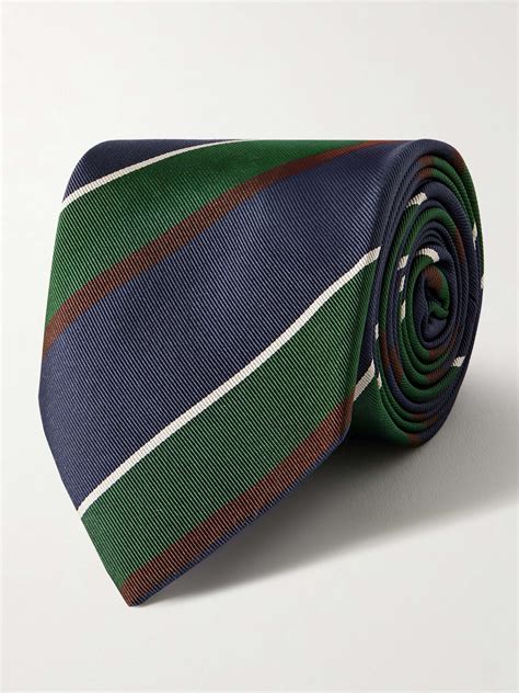 DRAKE'S Striped Silk and Cotton-Blend Twill Tie for Men | MR PORTER