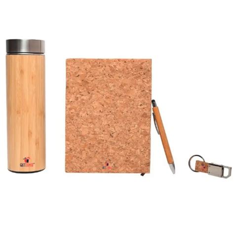 Eco Set - Set of A5 Cork notebook, Bamboo 304 Steel Vacuum Flask ...