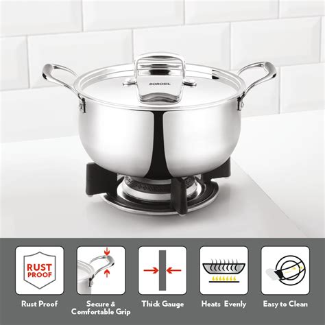 CookFresh TriPly Casserole with LID & Steel Handle, 2.1L, IB, Stainless ...