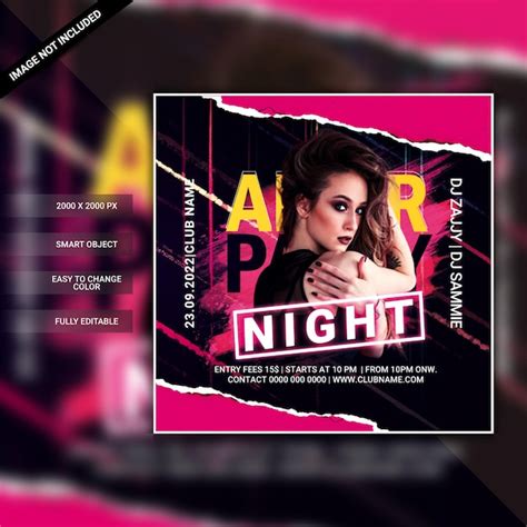 After party club night party flyer template | Premium PSD