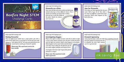 Bonfire Night STEM Challenge Cards