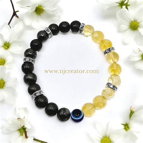 Evil Eye Bracelet G20 - Citrine & Pyrite - Financial abundance and ...