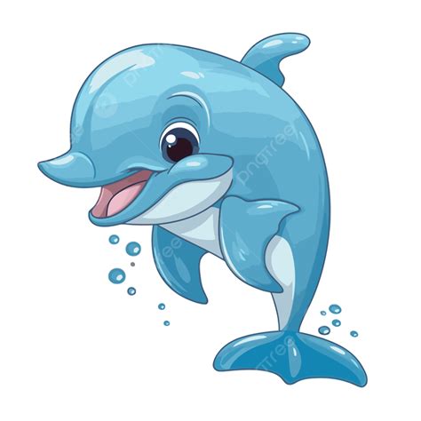 Cute Dolphin Clipart Cute Cartoon Dolphin On White Background Vector ...