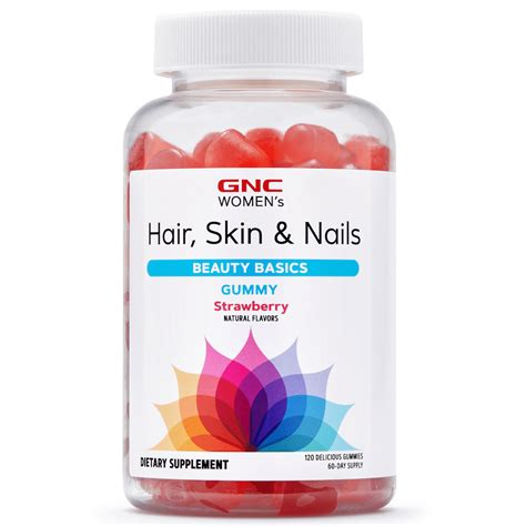 GNC Hair, Skin, & Nails Gummies, 120 Gummies, with 2500 mcg Biotin ...