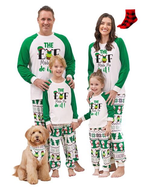 PatPat Women Christmas Pajamas Family Matching 2 Piece Long Sleeve Top ...