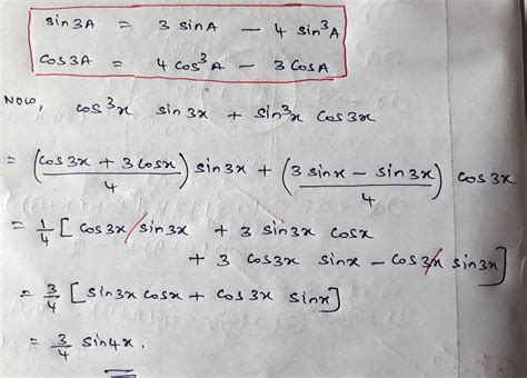 cos³x sin 3x + sin³x cos 3x =3/4 sin 4x - Brainly.in