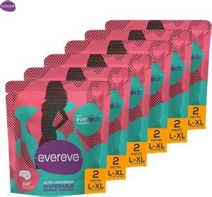 EverEve Ultra Absorbent, Heavy Flow Disposable Period Panties (2 ...