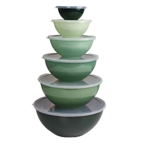 TINANA Plastic Mixing Bowls with Lids Set – 12 Piece Colorful Mixing ...