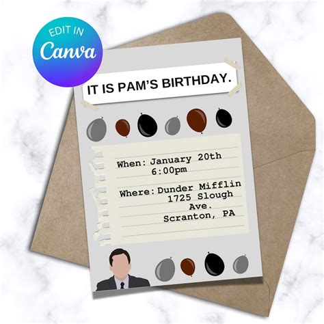 The Office Birthday Invitation the Office Party Printable - Etsy