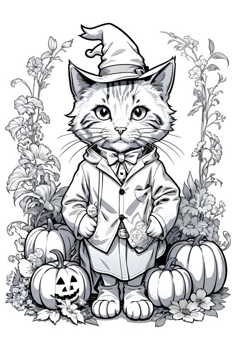 Halloween Cat Coloring Pages