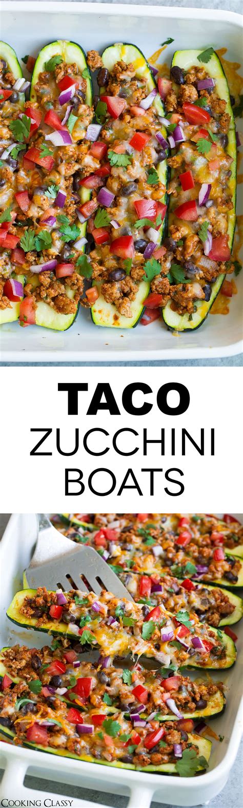 Taco Zucchini Boats - Cooking Classy