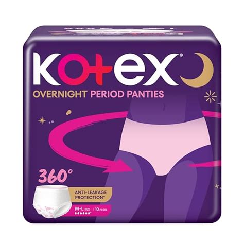 Kotex Overnight Period Panties (Medium/Large size, pack of 10 panties ...