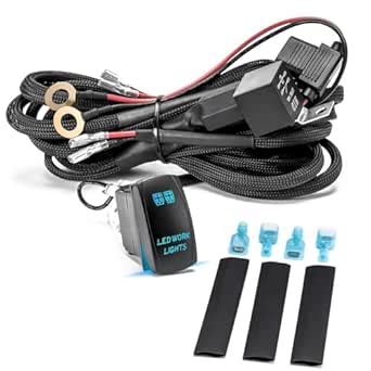Wiring Harness 2 Lead, YCHOW-TECH 12V 40A Rock Switch Relay Fuse Nylon ...