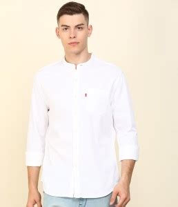 LEVI'S Men Solid Casual White Shirt - Buy LEVI'S Men Solid Casual White ...