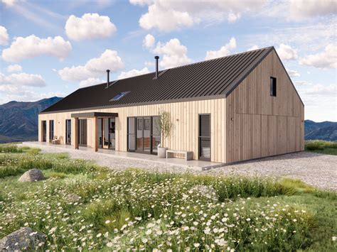Long House Plans – Modern Scandinavian Barn Design – 4 Bedroom 2.5 Bath ...
