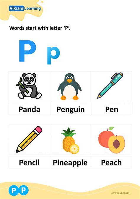 Download p letter words worksheets for free | vikramlearning.com