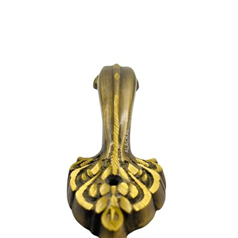 BRASS LONG DOOR HANDLE IN FLORAL DESIGN WITH FITTING ACCESSORIES ...