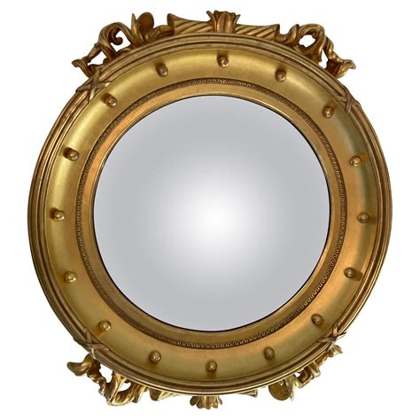 Vintage Lacquer Round Mirror at 1stDibs