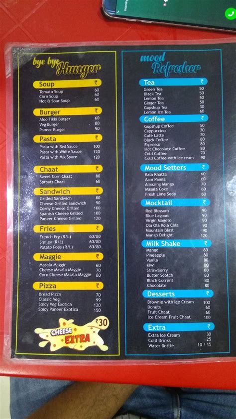 Menu at Gupshup Cafe, Asansol, Galaxy Mall