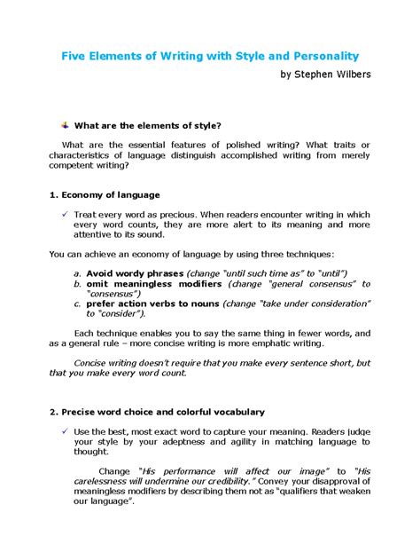 Five Elements of Writing with Style and Personality - When readers ...