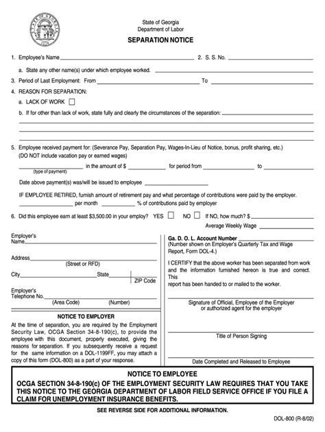 2002 Form GA DOL-800 - Fill Out, Sign & Share Online | pdfFiller