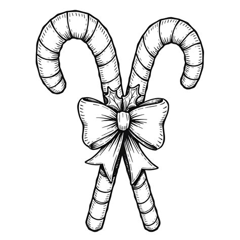 Christmas Candy Cane Drawing Vector illustration Coloring Page ...