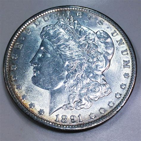 1891 Uncirculated Morgan Silver Dollar Beautiful Coin | Property Room