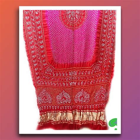 Pink and Red Shaded Pure Gaji Silk Morlo Dupatta - Leheriya.com