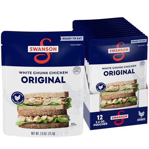 12-Pack Swanson Original White Chunk Fully Cooked Chicken, Ready to Eat ...