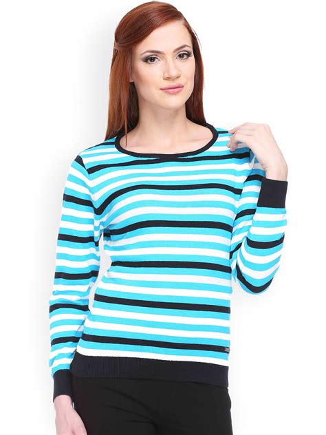 Club York Blue & White Striped Sweater - Bhalei