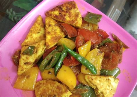 Paneer capsicum stir fry (without onion and garlic) Recipe by Sneha ...