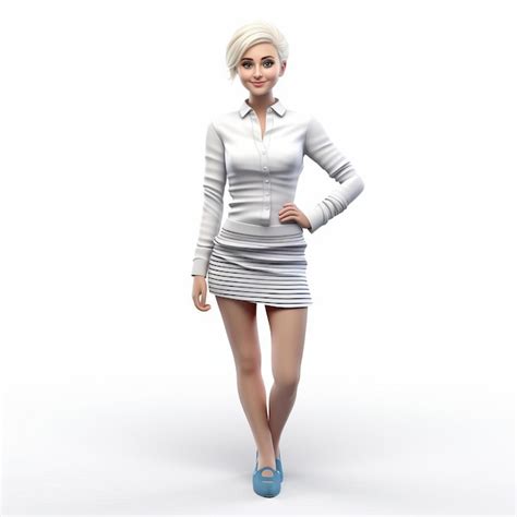 3d Smiling Anna Character With Short Hair And White Background ...