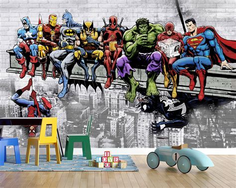 Kid Room Wallpaper | Marvel Wall Mural | Peel and Stick | Removable ...