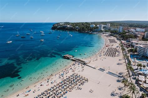 Premium Photo | Aerial view over the a beach in palma de mallorca illes ...